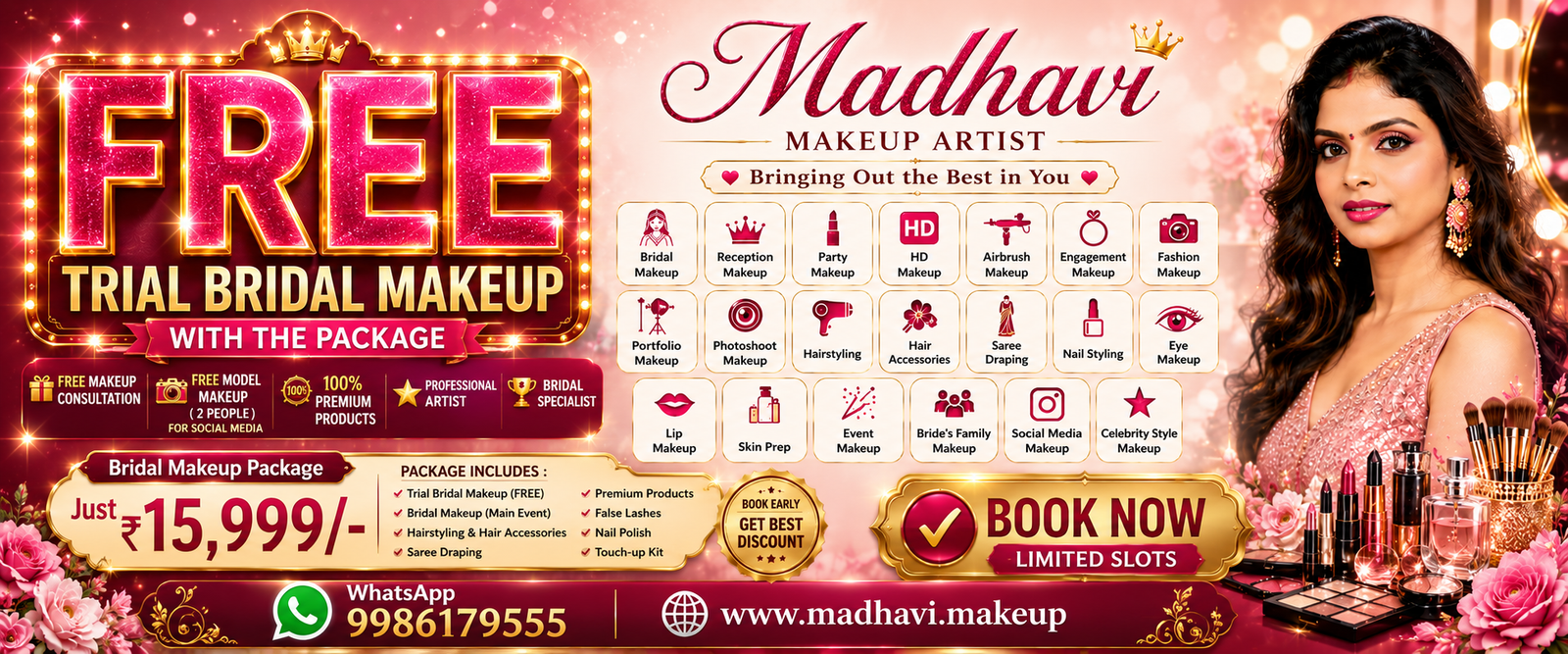 Makeup Artist in Bagalagunte, Bangalore | Bridal & Party Makeup banner
